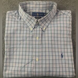 Ralph Lauren Classic Fit Performance Mens Long Sleeve Button Down Shirt Size 2XL